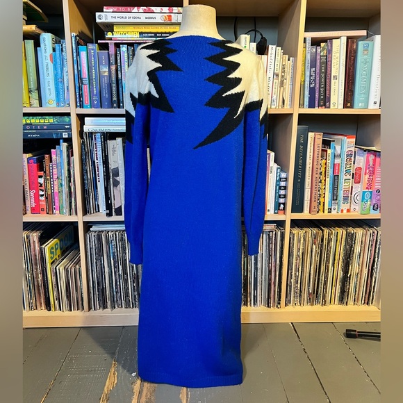 Vintage Dresses & Skirts - ❌sold❌Vintage 80’s pop art novelty cozy unique fall winter sweater dress